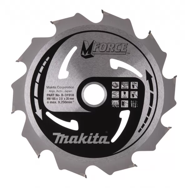 Kotouč pilový dřevo MFORCE 165x2x20mm 10Z Makita B-31918