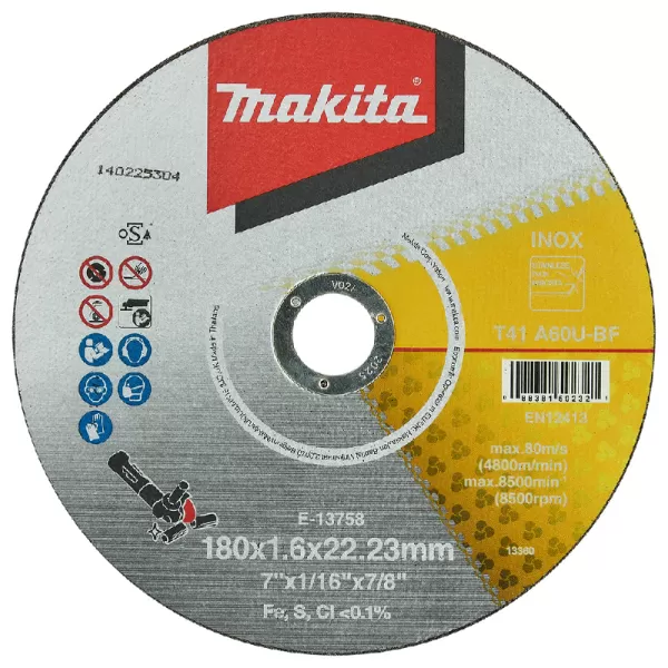 Kotouč řezný nerez 180x1,6x22,23mm Makita E-13758