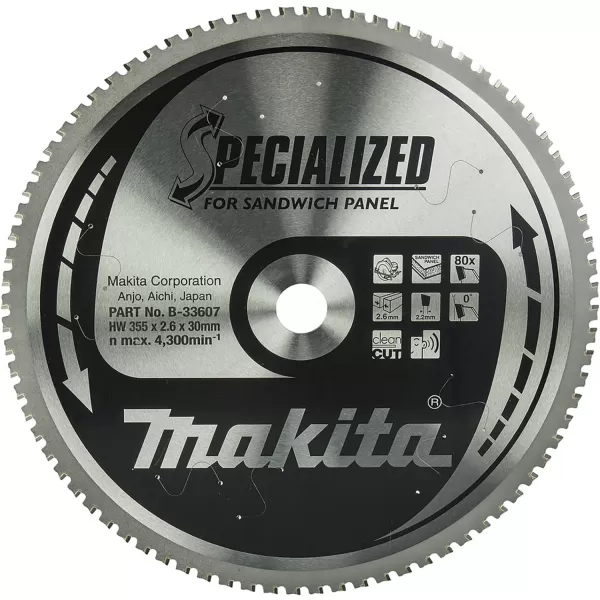 Kotouč pilový sendvičové panely SPECIALIZED 355x2,6x30mm 80Z Makita B-33607