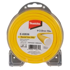 Struna nylonová Pro 3,0mm, 15m, žlutá, kulatá Makita E-02836