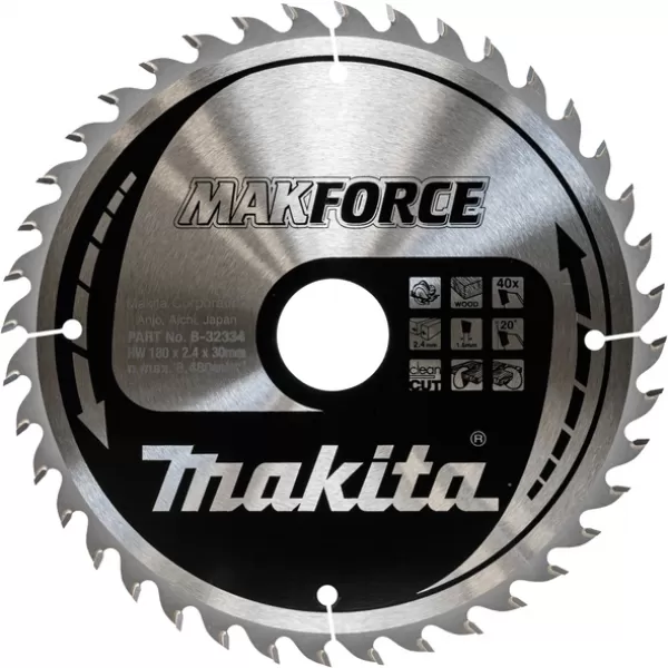 Kotouč pilový dřevo MAKFORCE 180x2,4x30mm 40Z Makita B-32334