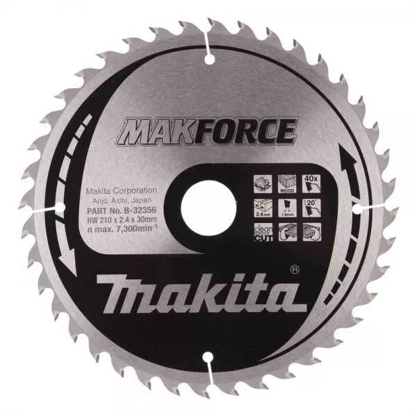 Kotouč pilový dřevo MAKFORCE 210x2,4x30mm 40Z Makita B-32356