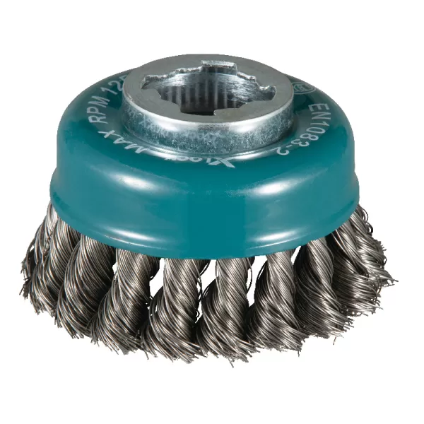 Miskovitý kartáč z ocelového drátu, splétaný drát průměr 0,35mm X‐LOCK Makita D‐73374