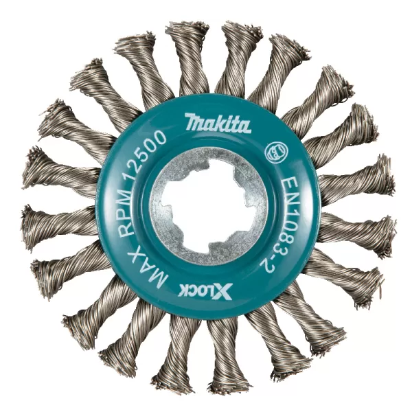 Kotoučový kartáč z nerez ocelového drtátu, splétaný X‐LOCK 115mm Makita D‐73352