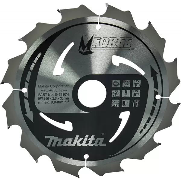 Kotouč pilový dřevo MFORCE 190x2x30mm 12Z Makita B-31974