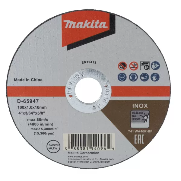 Kotouč řezný nerez 100x1,0x16mm Makita D-65947