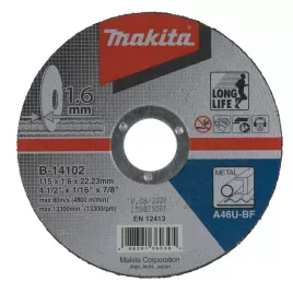 Kotouč řezný ocel 115x1,6x22,23mm Makita B-14102