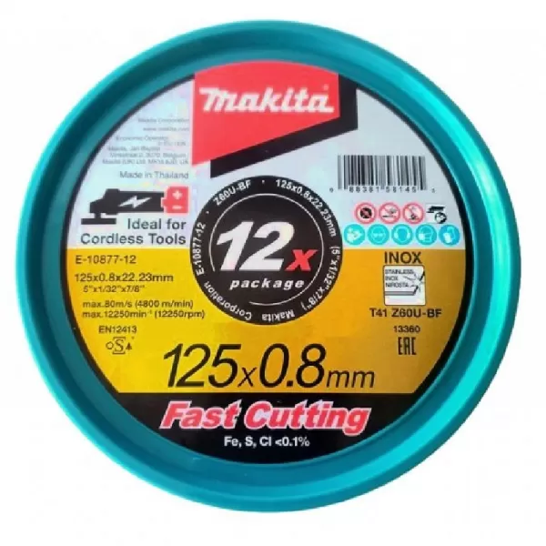 Kotouč řezný nerez 125x0,8x22,23mm, 12ks Makita E-10877-12