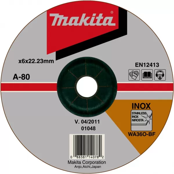 Kotouč brusný nerez 180x6x22,23mm Makita A-80880