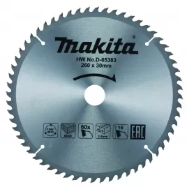 Kotouč pilový dřevo TCT 260x2,6x30mm 60Z Makita D-65383