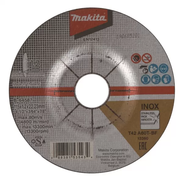 Kotouč řezný nerez 115x1,2x22mm Makita B-64587