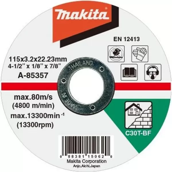 Kotouč řezný kámen 115x3x22mm Makita A-85357