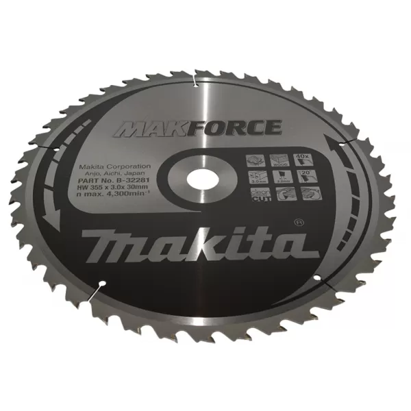 Kotouč pilový dřevo MAKFORCE 355x3x30mm 40Z Makita B-32281