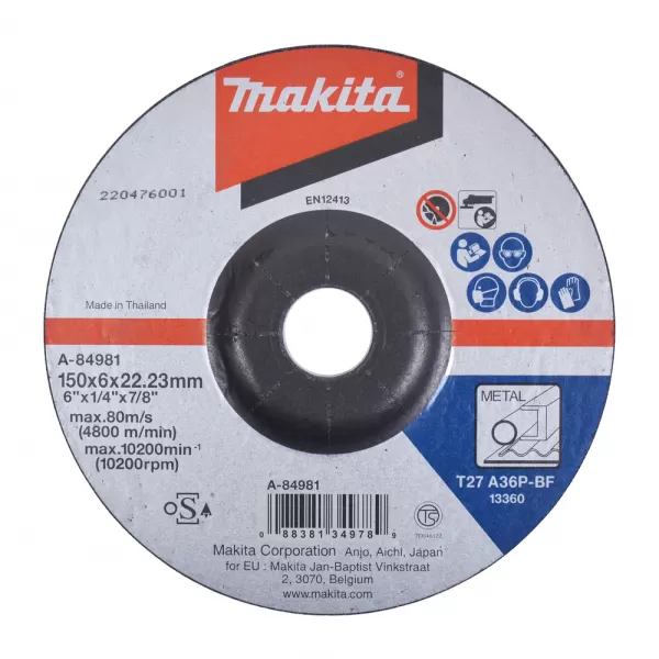 Kotouč brusný ocel 150x6x22,23mm Makita A-84981