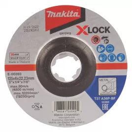 Kotouč brusný ocel X-Lock 125x6x22,23mm Makita E-00393