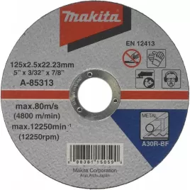 Kotouč řezný ocel 125x2,5x22,23mm Makita A-85313