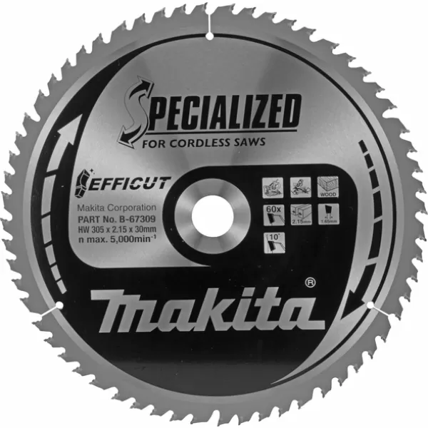 Kotouč pilový dřevo Efficut 305x2,15x30mm 60Z Makita B-67309