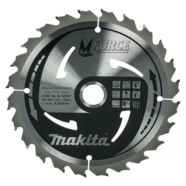 Kotouč pilový dřevo MFORCE 165x2x20mm 24Z Makita B-32007