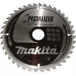 Kotouč pilový dřevo SPECIALIZED se zapuštěnými zuby 190x2x30mm 40Z Makita B-33180