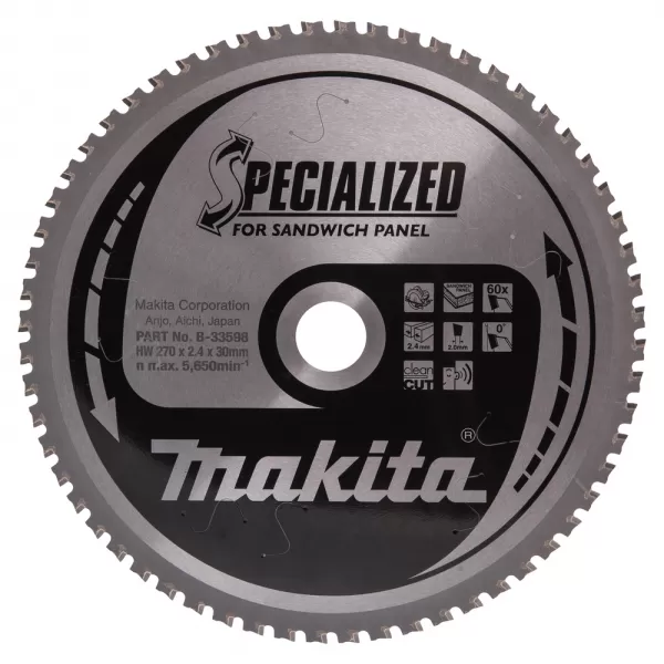 Kotouč pilový sendvičové panely SPECIALIZED 270x2,4x30mm 60Z Makita B-33598