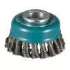 Miskovitý kartáč z ocelového drátu, splétaný drát průměr 0,5mm X‐LOCK 80mm Makita D‐73380
