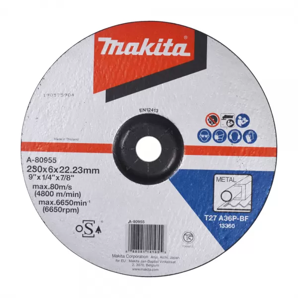 Kotouč brusný ocel 230x6x22,23mm Makita A-80955