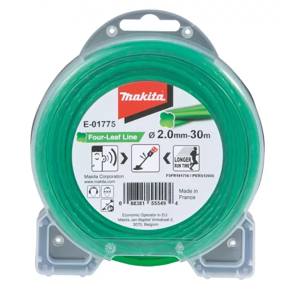 Struna nylonová speciální pro aku stroje 2,0mm, zelená, 30m Makita E-01775