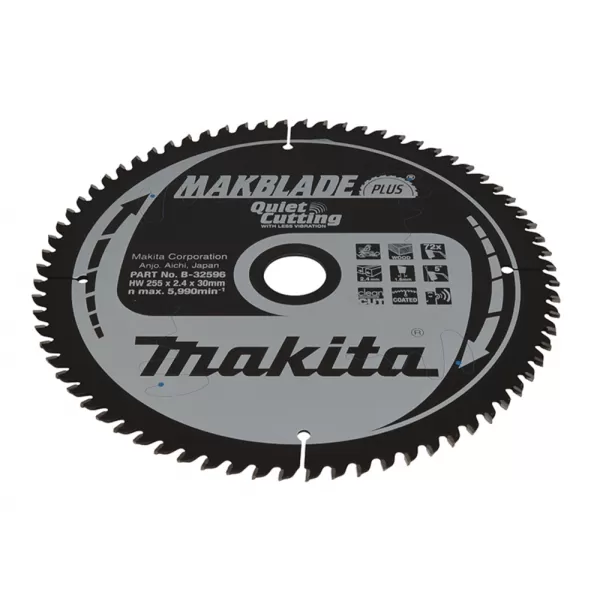 Kotouč pilový dřevo MAKBLADEplus 255x2,4x30mm 72Z Makita B-32596