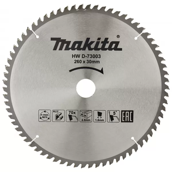 Kotouč pilový hliník TCT 260x2,8x30mm 70Z Makita D-73003