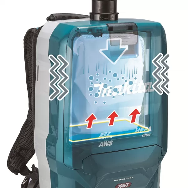 Aku vysavač zádový s AWS Li-ion XGT 40V bez aku Makita VC012GZ01