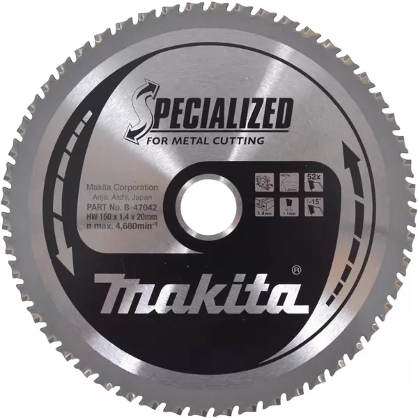 Kotouč pilový ocel SPECIALIZED 150x1,4x20mm 52Z (tenká ocel SPECIALIZED) Makita B-47042