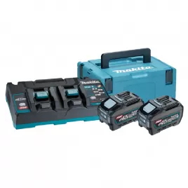 Sada Li-ion XGT 40V 2x5,0Ah + dvojnabíječka DC40RB + Makpac Makita 191U13-9