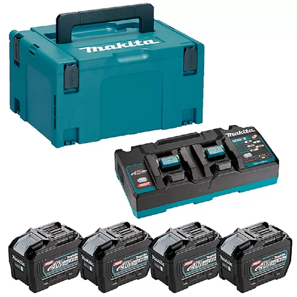 Sada Li-ion XGT 40V 4x8,0Ah + dvojnabíječka DC40RB + Makpac Makita 1910A8-3