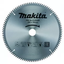 Kotouč pilový dřevo TCT 260x2,6x30mm 100Z Makita D-65408