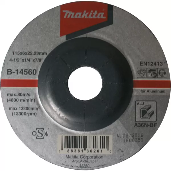 Kotouč brusný hliník 115x6x22,23mm Makita B-14560