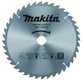 Kotouč pilový dřevo TCT 260x2,6x30mm 40Z Makita D-65377