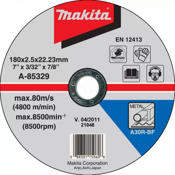 Kotouč řezný ocel 180x2,5x22,23mm Makita A-85329