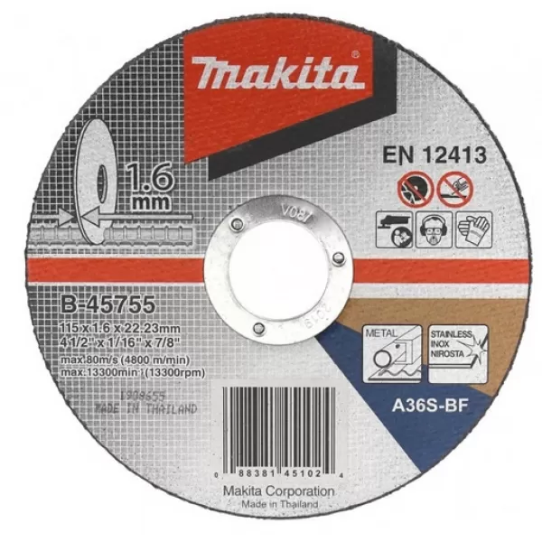 Kotouč řezný nerez 115x1,6x22mm Makita B-45755