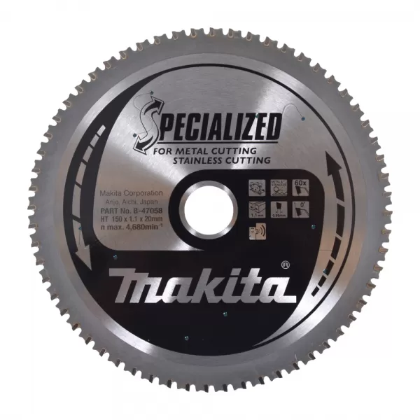Kotouč pilový nerez SPECIALIZED 150x1,1x20mm 60Z Makita B-47058
